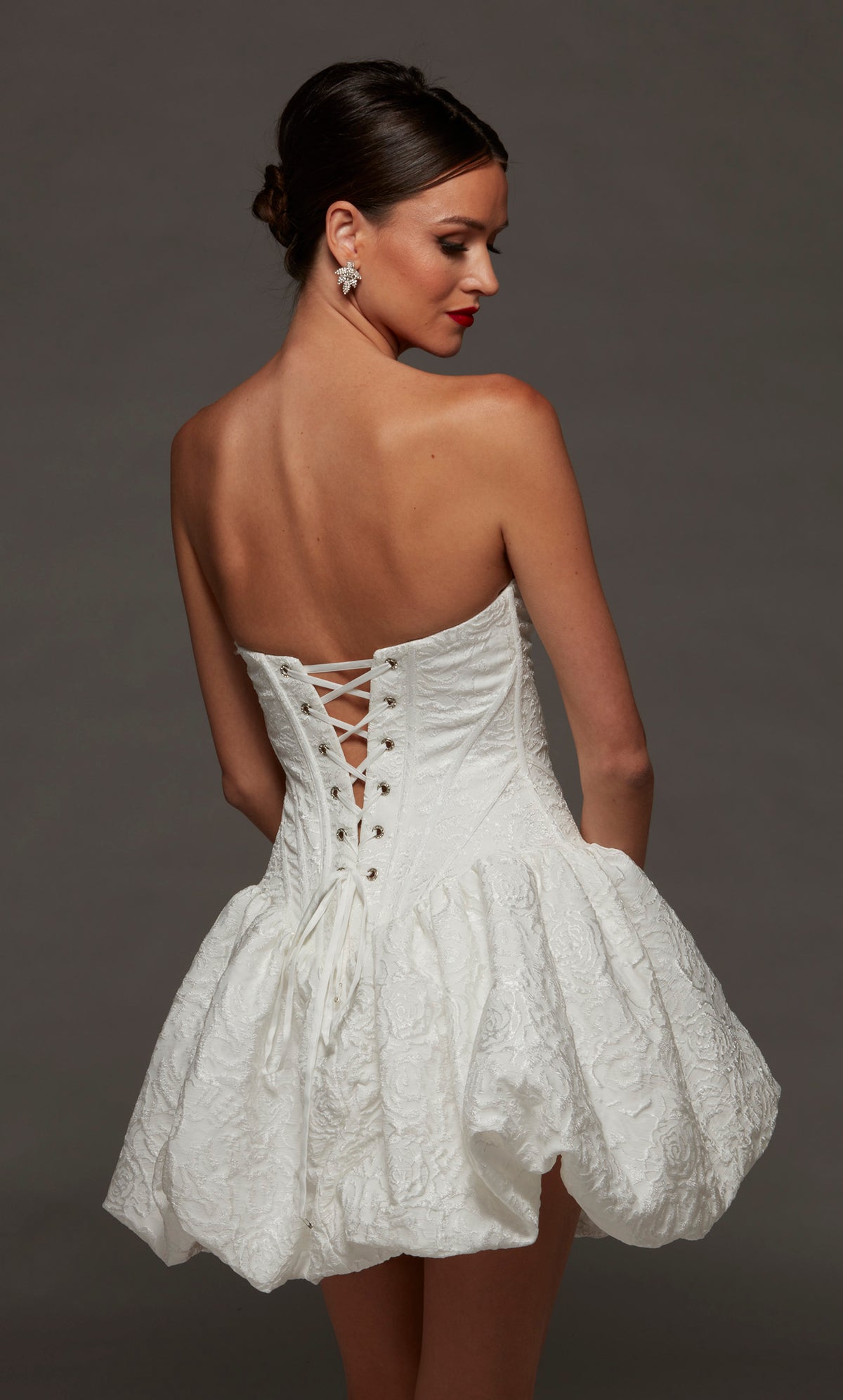 ALYCE Paris 70096 Bridal Cowl Neckline Pockets Fit N Flare Dress