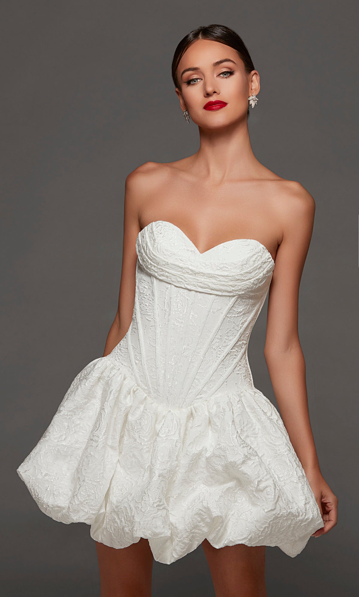 ALYCE Paris 70096 Bridal Cowl Neckline Pockets Fit N Flare Dress