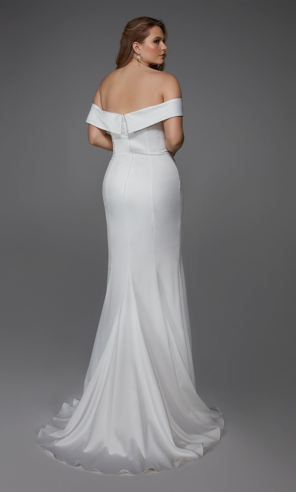 Alyce Paris 7020 Bridal Off the ombro de trem de ombro e flare vestido