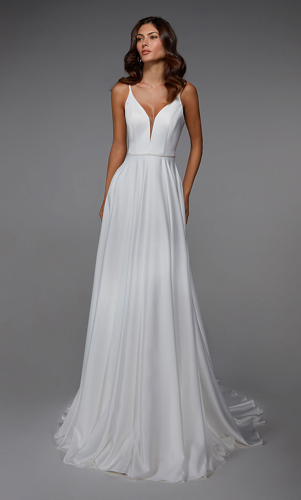 ALYCE PARIS 7024 Abito da sposa immerge un vestito fluido