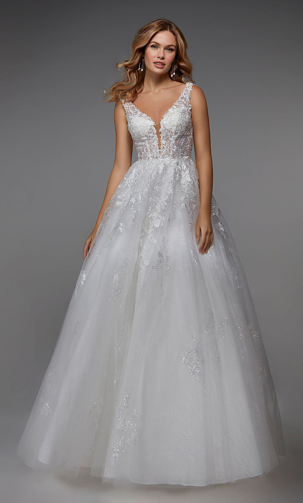 Alyce Paris 7039 Robe de balle de train plongeant la mariée nuptiale