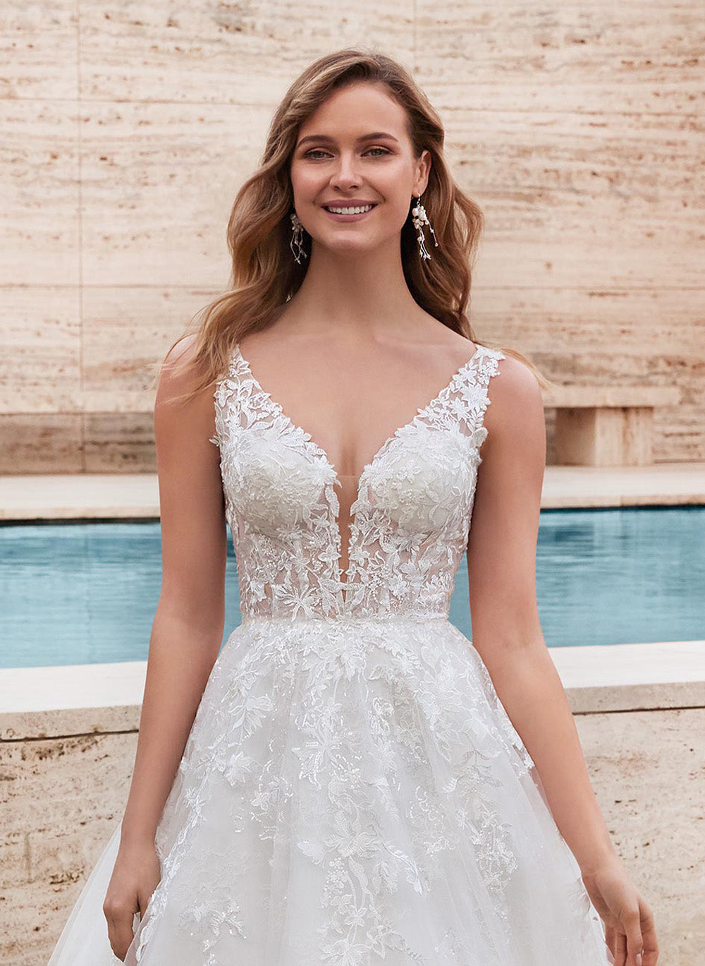 ALYCE Paris 7039 Bridal Plunging Train Ballgown Dress