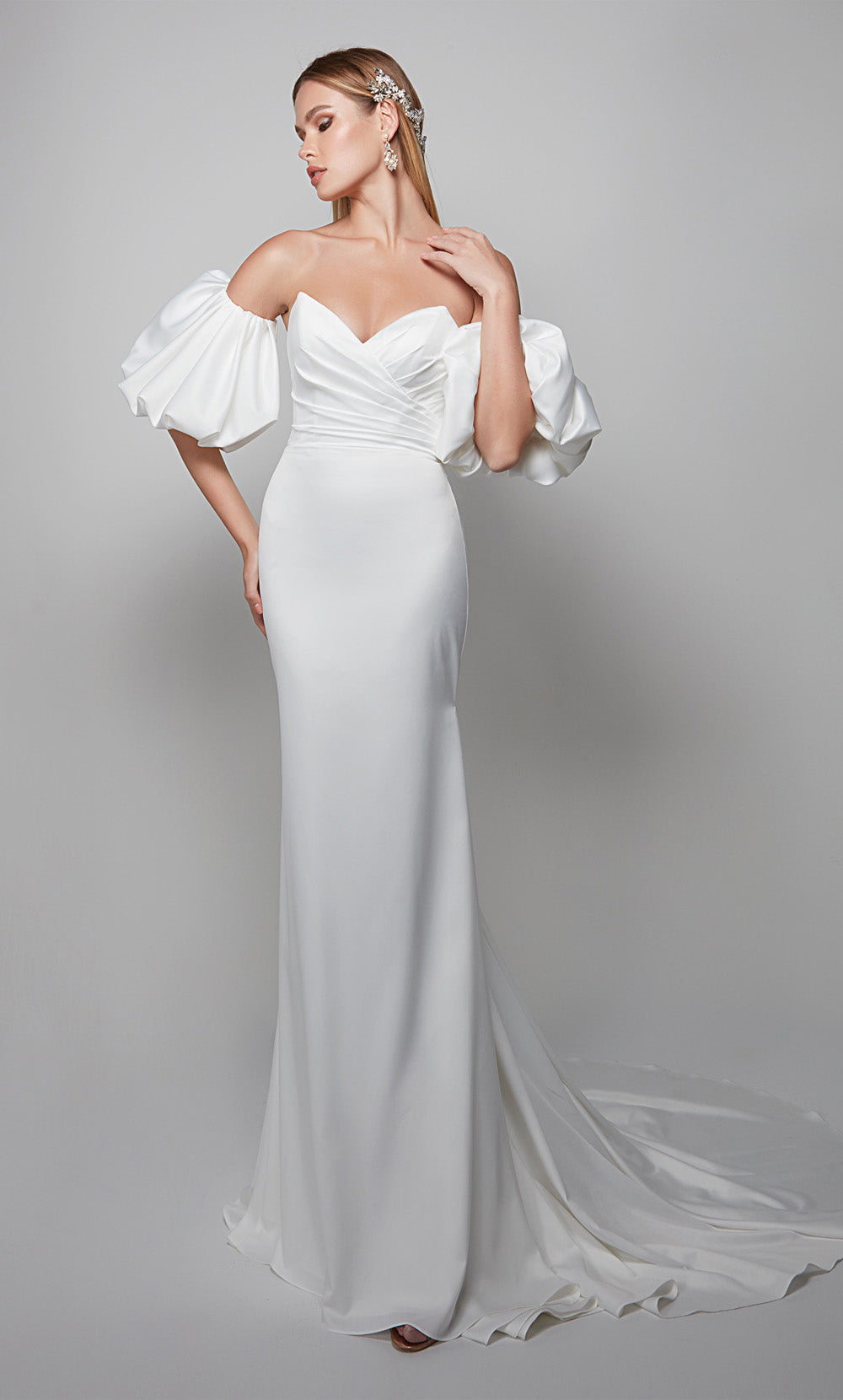 ALYCE Paris 7056 Bridal Strapless Train Straight Dress