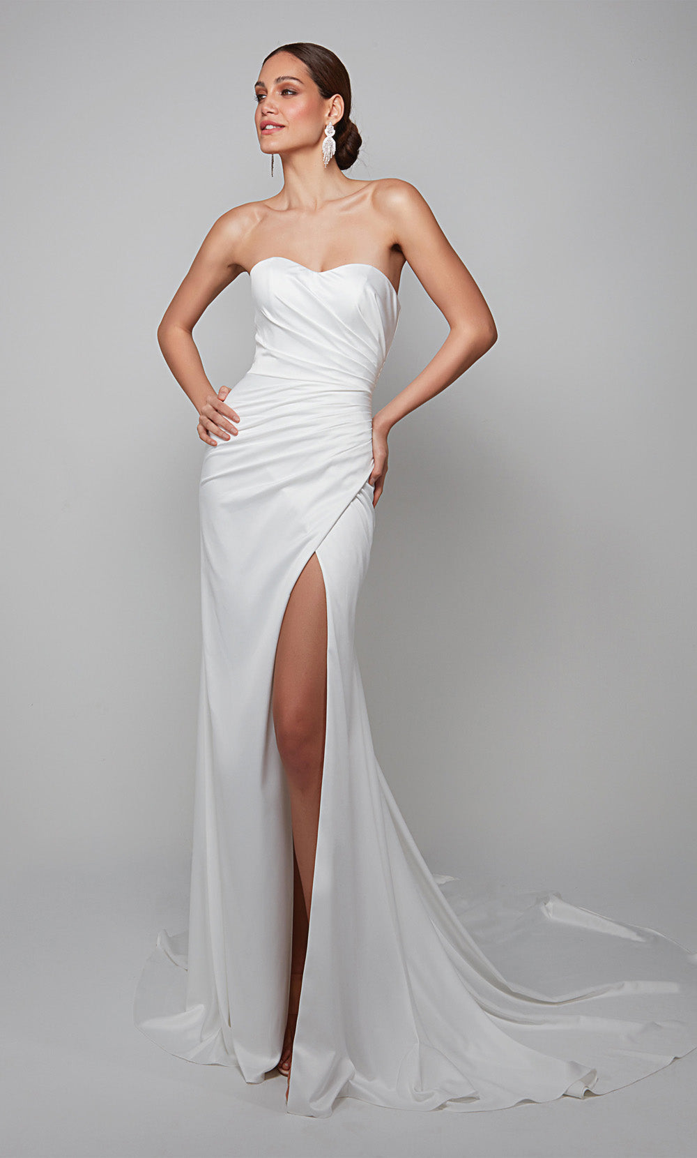 Alyce Paris 7057 Bridal Sweetheart Slit Slit Straight Vestido