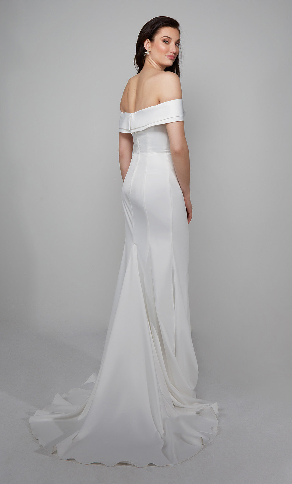 ALYCE Paris 7058 Bridal Off The Shoulder Slit Straight Dress