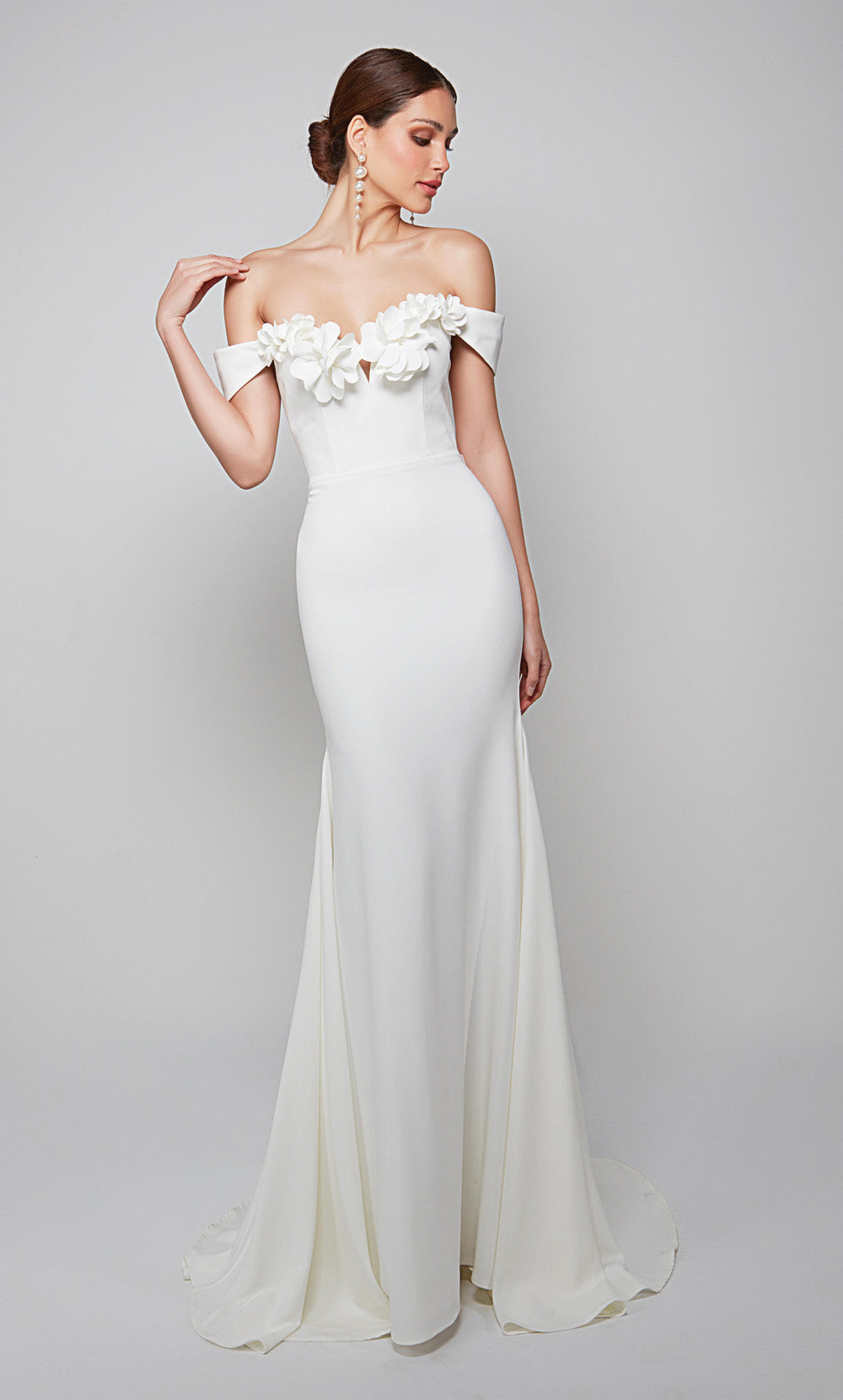 Alyce Paris 7062 Bridal fuori dalla spalla Simple Mermaid Dress