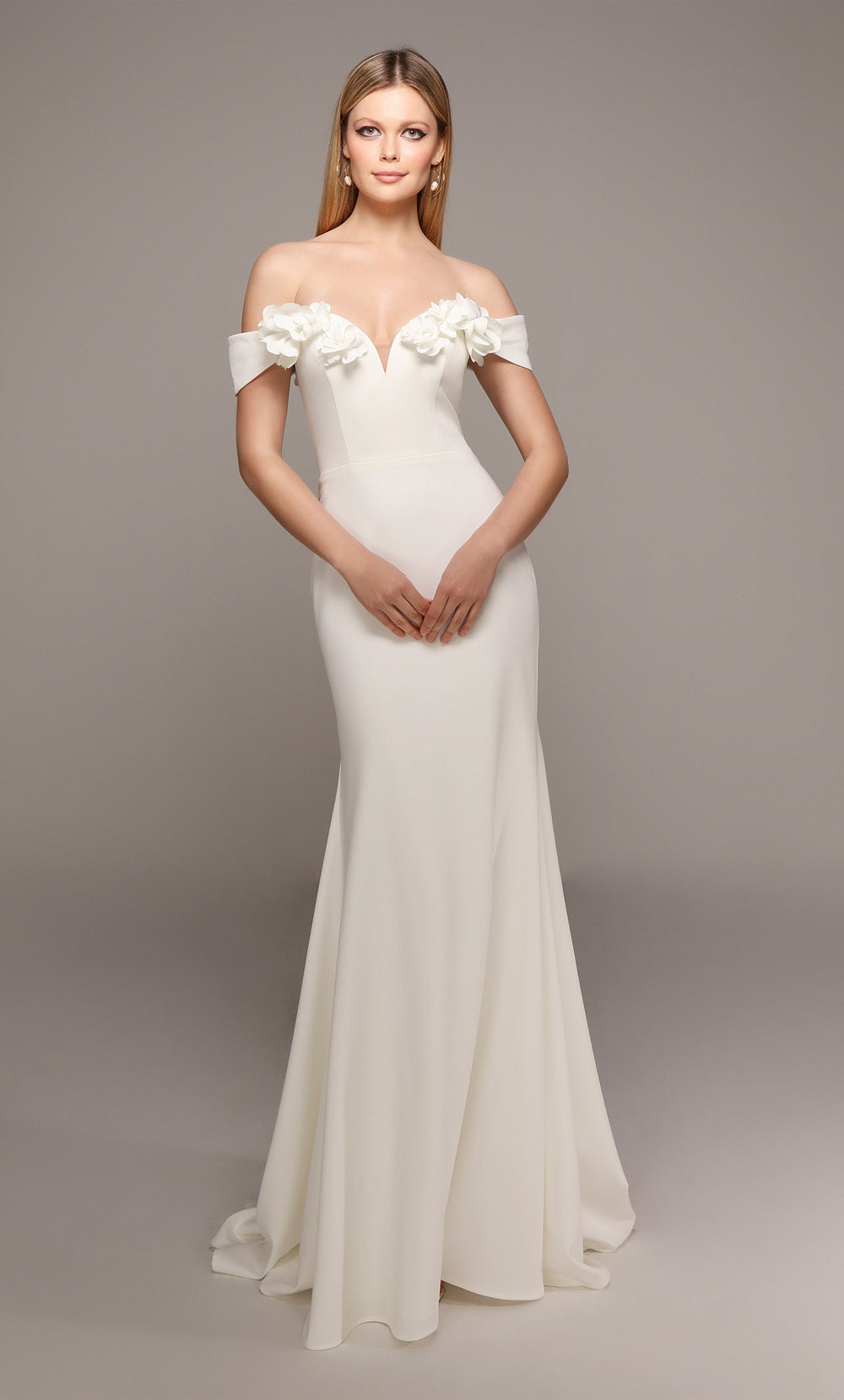 Alyce Paris 7062 Bridal Off the ombro Simples Serega Affilia