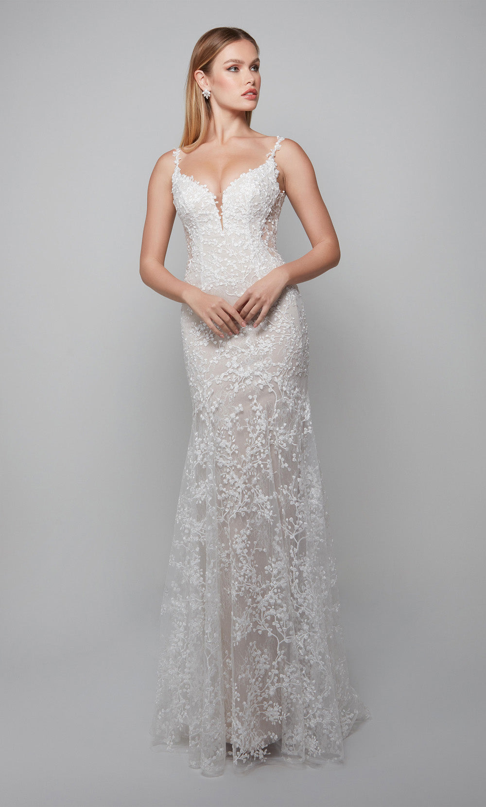 Alyce Paris 7077 Train de plaidoirie de mariée Fit n Robe Flare