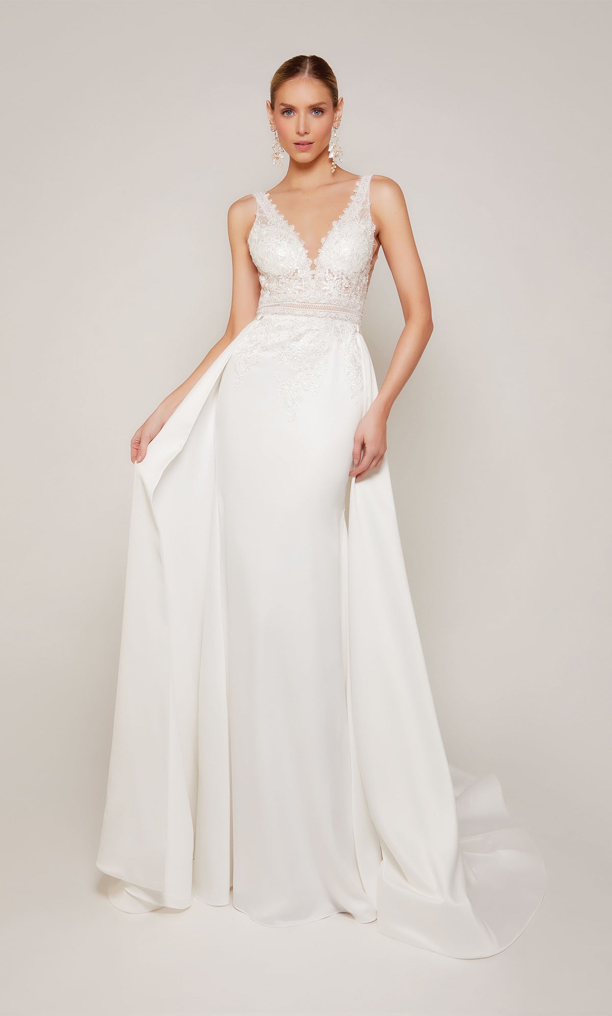 ALYCE Paris 7097 Bridal V-neck Embellished Straight Dress