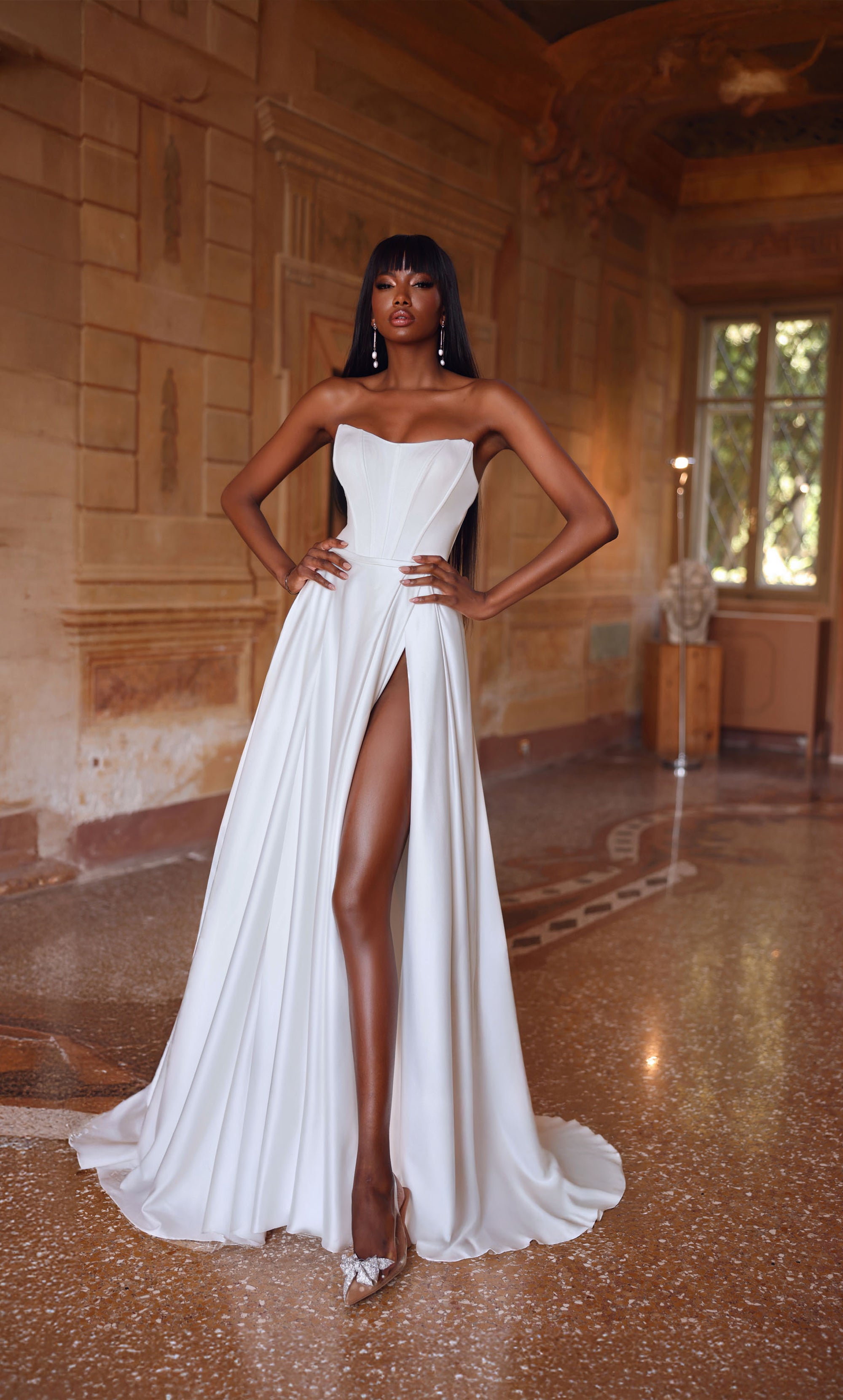 Formal Dress: 7111. Long, Strapless, A-line, Lace-up Back | Alyce Paris Formal Dress: 7111. Long, Strapless, A-line, Lace-up Back | Alyce Paris