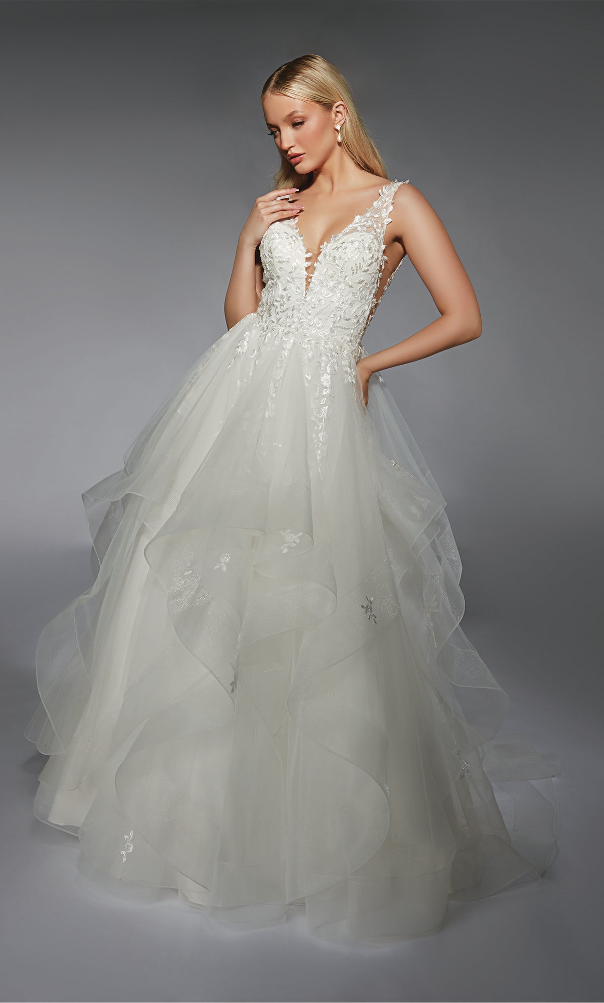 ALYCE Paris 7126 Bridal Plunging Corset Ballgown Dress