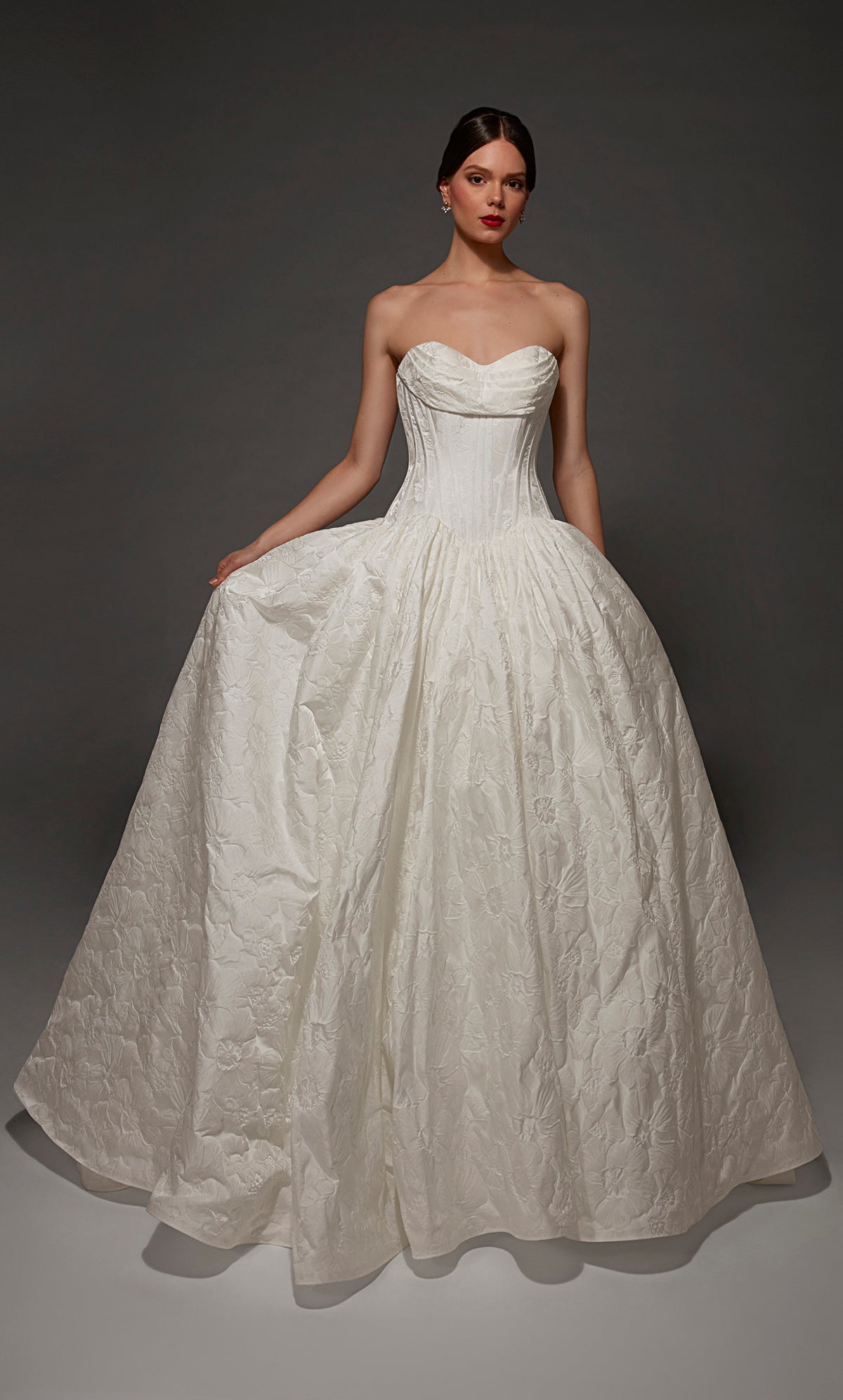 ALYCE Paris 7165 Bridal Cowl Neckline Buttons Ballgown Dress