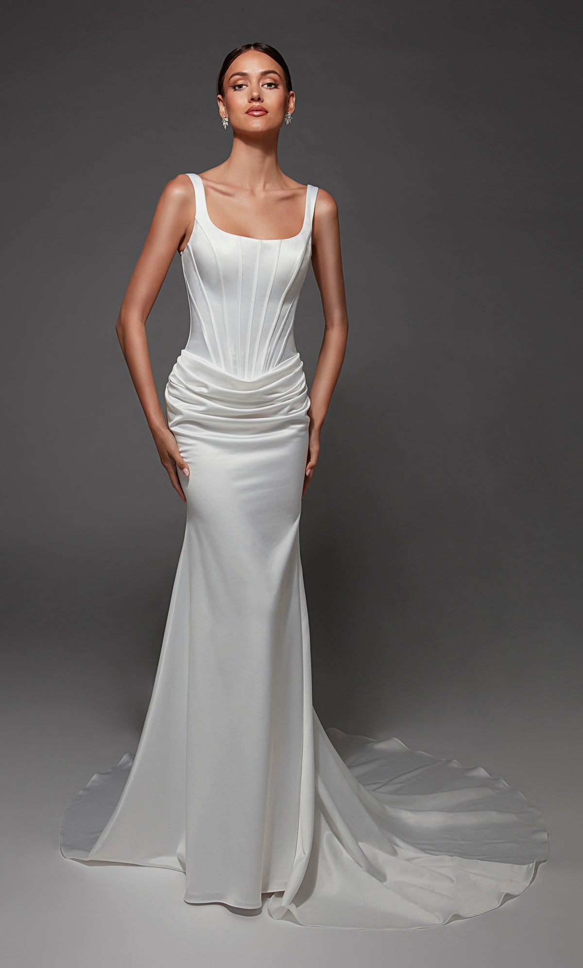 ALYCE Paris 7171 Bridal Scooped Neckline Corset Straight Dress