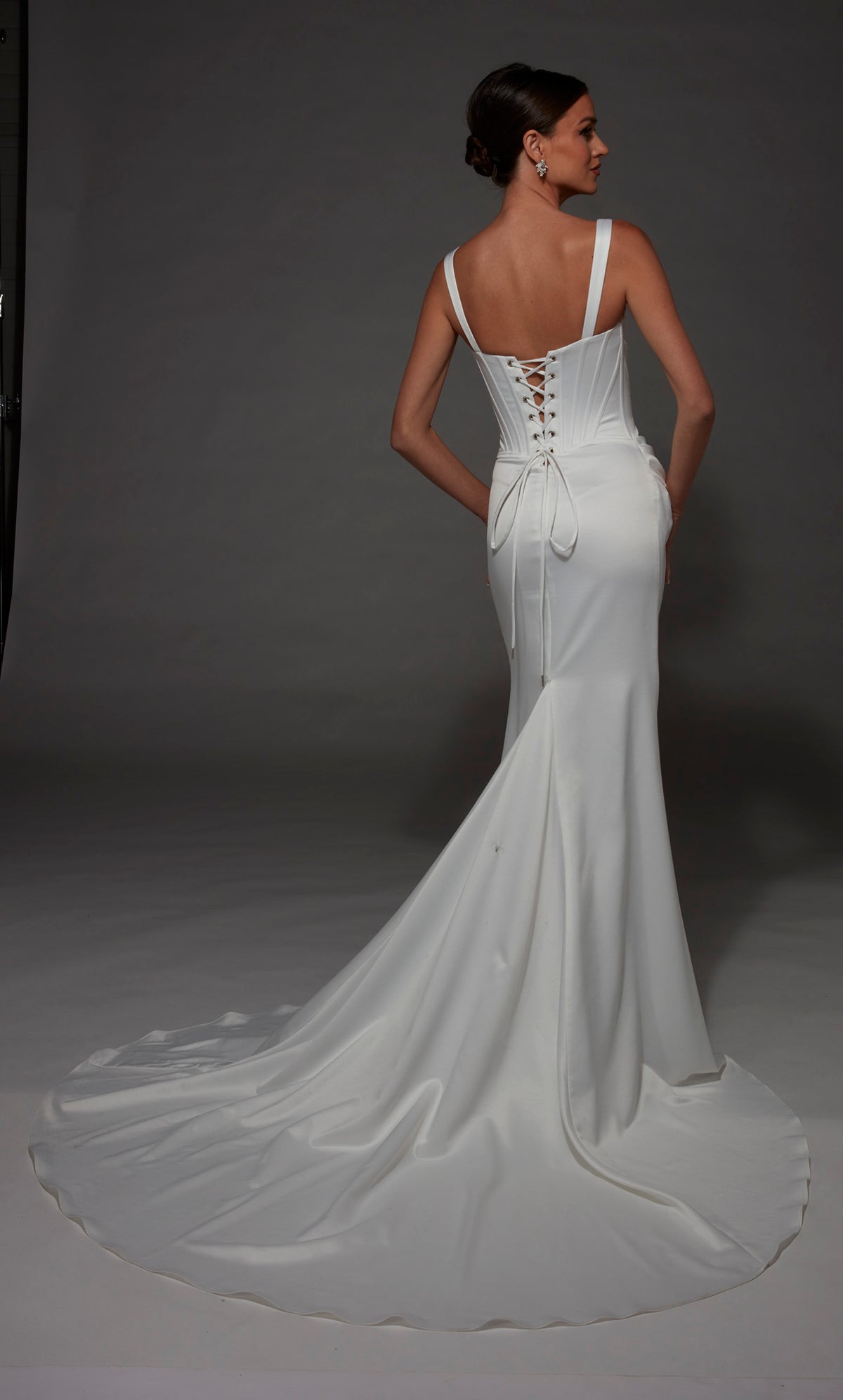 ALYCE Paris 7171 Bridal Scooped Neckline Corset Straight Dress