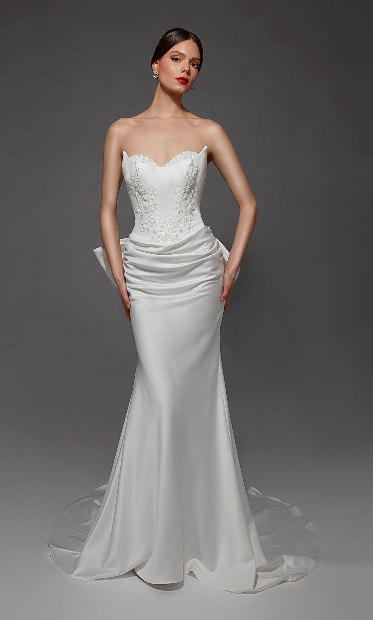 ALYCE Paris 7177 Bridal Cat-eye Neckline Sexy Straight Dress