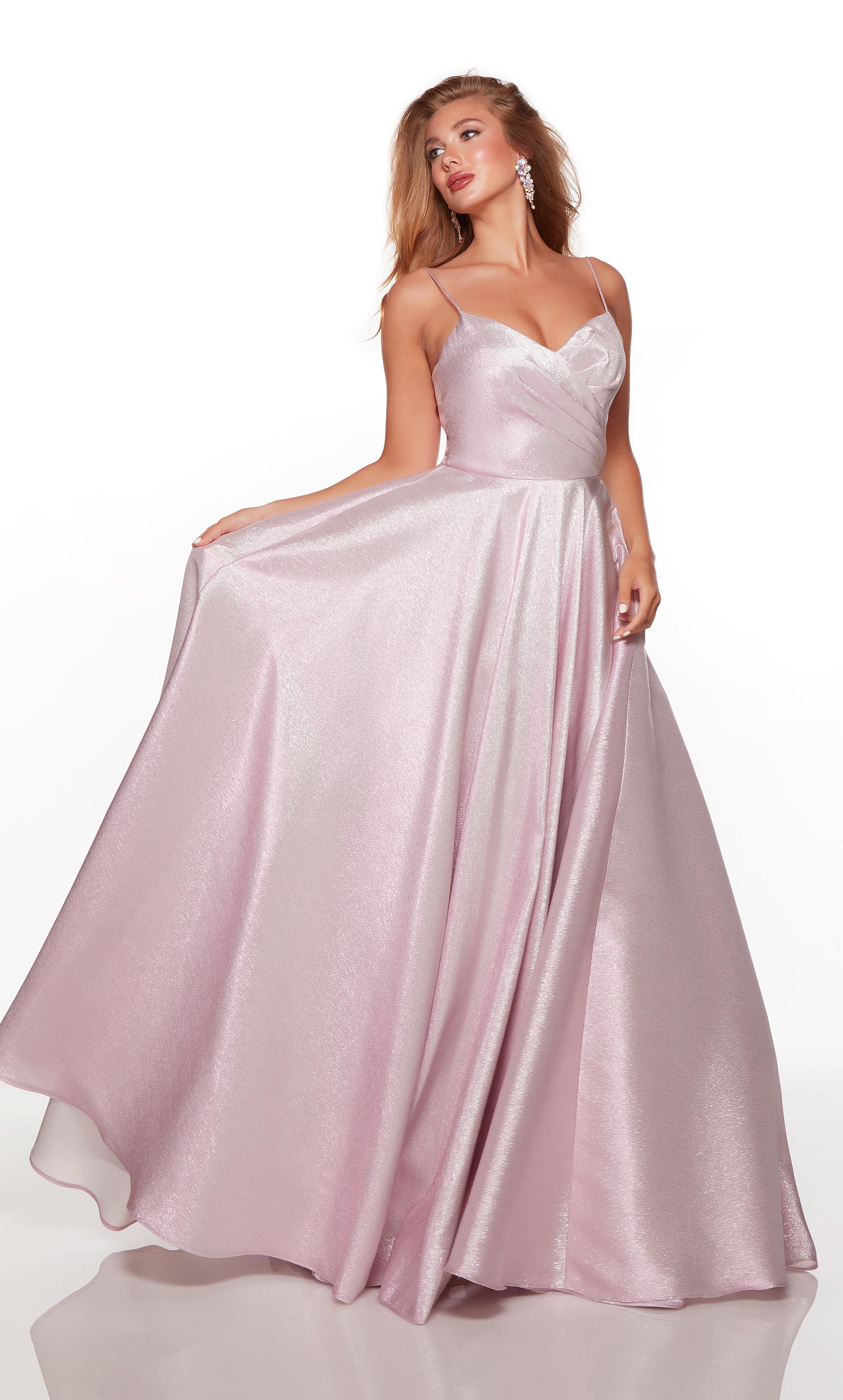 Sweetheart ballgown with a ruched bodice and pockets. COLOR-SWATCH_1767__LIGHT-LILAC