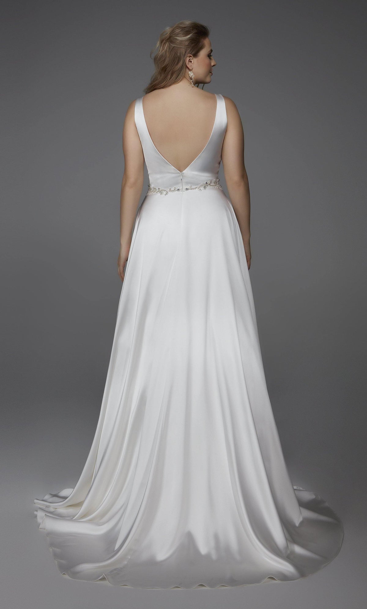 Formal Dress: 1422. Long, Plunging Neckline, A-Line Alyce Paris